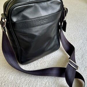 Coach Black Leather Messenger Bag